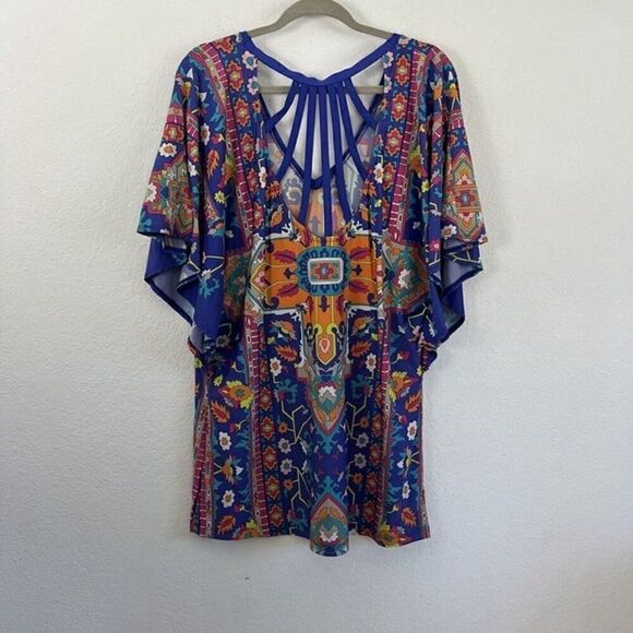 Trina Turk Tapestry Swim Cover Up Colorful Tunic Mini Dress Size Large NWOT - Picture 3 of 12